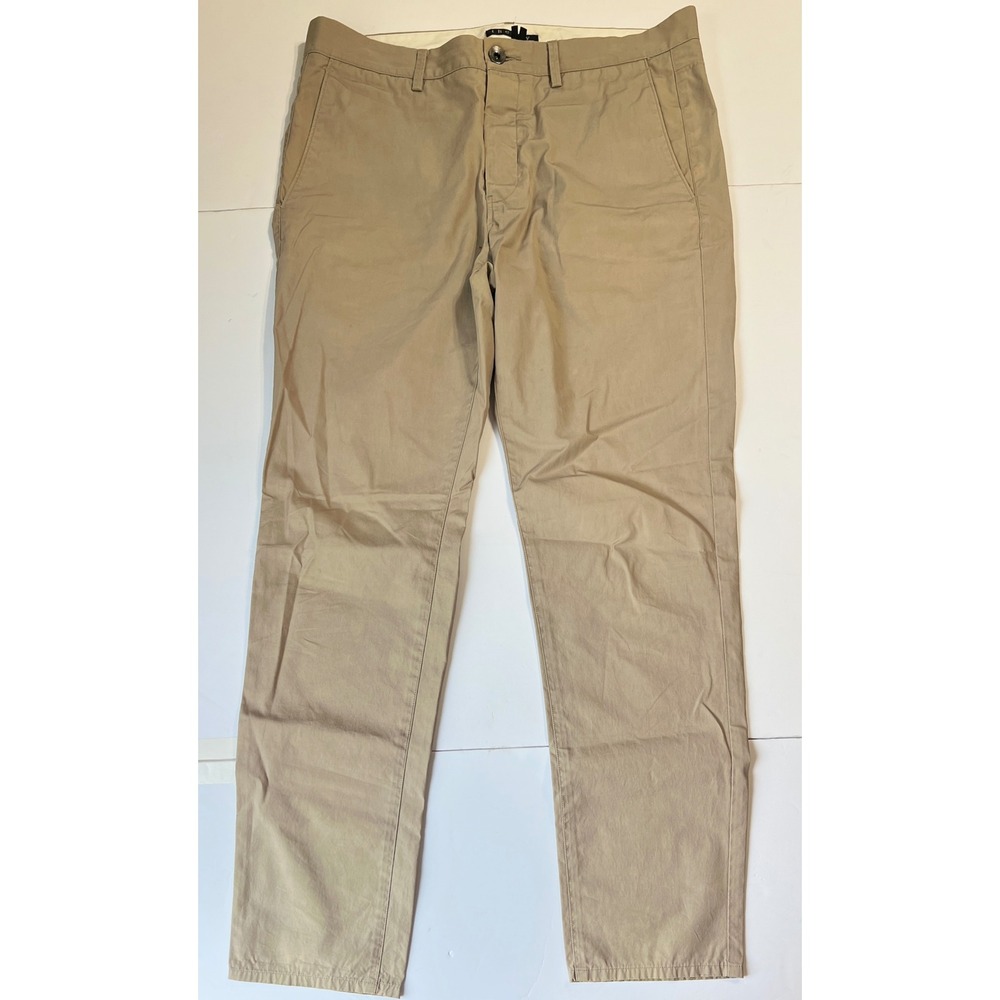 Theory Craven Forte Men Tan Khaki Chino Pants Straight Leg Cotton 33 - Picture 1 of 12